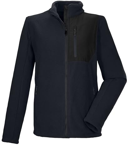 killtec herr sherpa fleecejacka med ståkrage KOW 105 MN FLC JCKT, svart blå, L, 43455-000