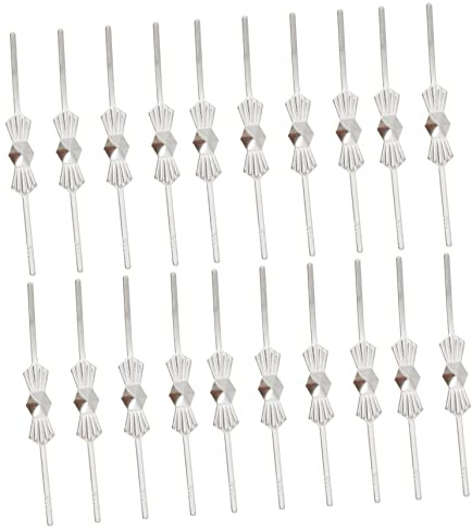 GAROZATION 200 Stück Kronleuchterverbinder Metall Schleifenclip Wiederverwendbar für Kristallleuchter Beleuchtungszubehör Silber 40cm
