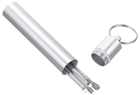 FRCOLOR Kit per Pulizia del Cerume Cucchiai Auricolari in Acciaio Inox Strumenti Portatili per Rimozione Cerume Prodotti Pulizia Orecchie Strumenti Massaggio Condotto Uditivo