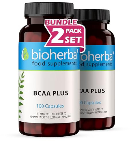 BCAA Plus with Vitamin B6 – 200 Capsules by BIOHERBA | Essential Amino Acid Supplement for Active Lifestyles