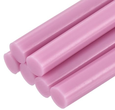 QUARKZMAN 6Pz Stick Colla a Caldo Mini per Pistola per Colle 7mm x 100mm Colla a Caldo Bastoncini Piccoli Ricariche, Rosa Pallido