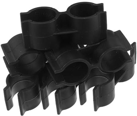 MAGICLULU 12pcs Double Port Pipe Clips Plastic Double Tube Clamps Shelf Pole Connectors for Chain Link Fence Panel Clamps Linking and Fastening