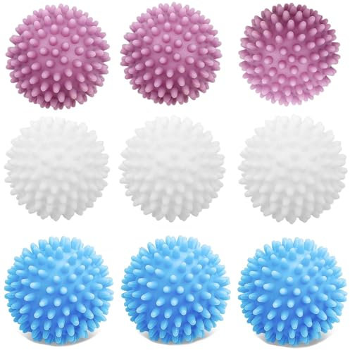 9 Stück Trocknerbälle für Wäschetrockner, Trocknerbälle für Daunenjacken, Tennisbälle Trockner Verringert Das Verheddern und Kann Die Tägliche Wäsche, Bettwäsche usw Verwendet Werden