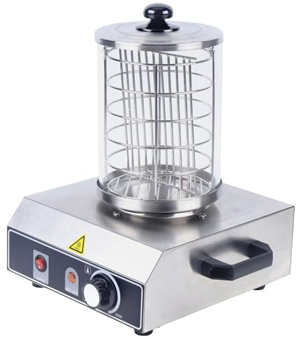 Hot Dog-maskiner, 350 W varmhundsapparat, justerbar temperatur 30–85 ℃, bockkorvsvärmare för bagerier, kaféer, 28 x 26 x 35,5 cm