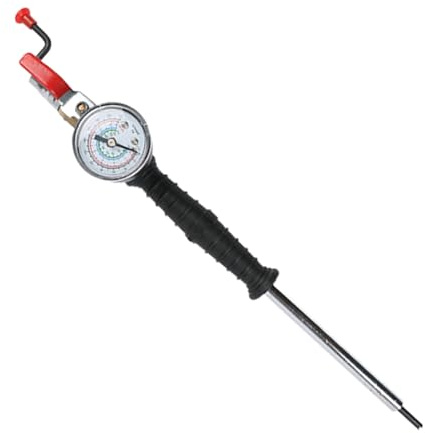 Gekröpfte Aufblasstange – Handkurbel Reifenfüllgerät Mit Manometer, 0–220 PSI Druck | Luftdüse Für Auto, Motorrad, LKW & Pickup, Aufblasstange Mit Anzeige Für Werkstatt & Reifenservice