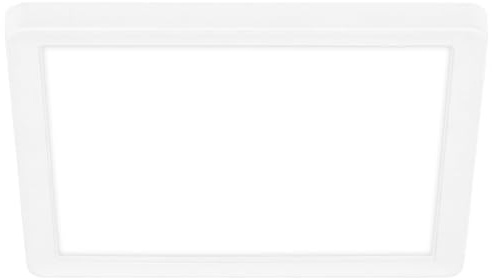 BRILONER - Plafoniera LED con luce indiretta, piatta, luce bianca neutra, lampada soffitto, plafoniera, plafoniere led a soffitto, camera da letto, lampadari moderni, 19 x 19 x 3 cm, bianco