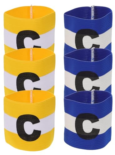 PRETYZOOM 6 Piezas Brazalete de Capitán para Fútbol Ajustable Banda Elástica de Nylon Resistente al Clima Diseño Visible para Entrenamientos y Partidos Juveniles al Aire