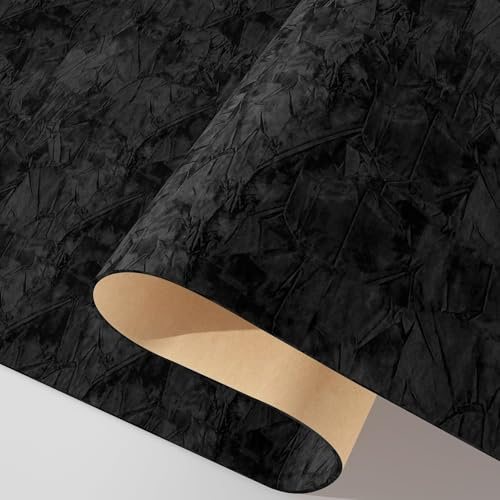 Decotalk Svart sammetstapet filttyg sammet kontaktpapper skala och klistra 60 x 500 cm svart filttapet för foderlådor smyckeskrin hantverk sammet flockning väggpapper självhäftande flockningstyg