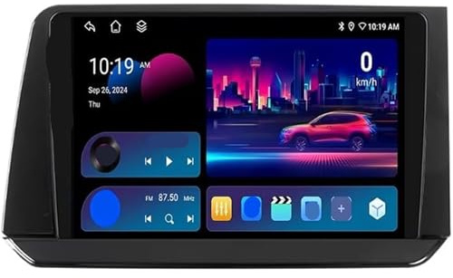 Dispositivo di navigazione per auto Autoradio con schermo touchscreen da 9 pollici, navigazione GPS multimediale, supporto Bluetooth 4G Wi-Fi(8 Core 4G+Wifi 8G+128G)