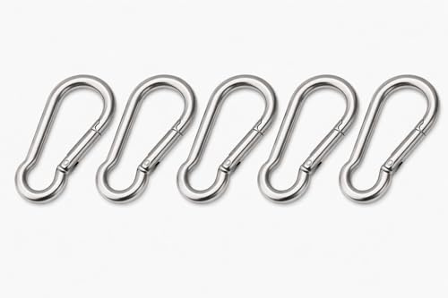 Karabiner mit Sicherungsmutter 4-10 mm Edelstahl V4A (AISI316) Schraubkarabiner, seewasserfest, für Seile, Ketten, Outdoor, Marine, Korrosionsbeständig, besonders langlebig.