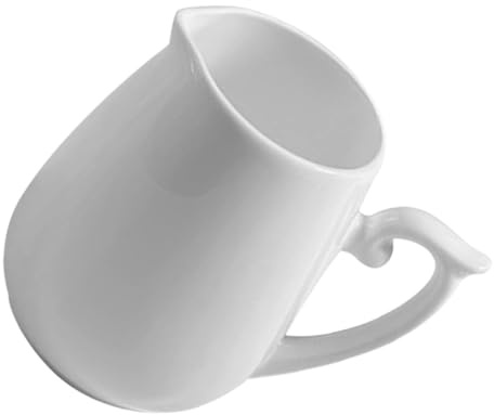 BESTonZON Jarra de Cerámica para Leche 160ml Color Claro, Lechera Pequeña para Crema de Café, Recipiente Versátil para Espumar Leche en Cafeterías y Hogar