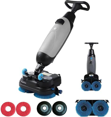 Autolaveuse et polisseuse de sols sans fil professionnelle avec brosses de 43 cm (17 pouces), aspirateur et balayeuse pour hôtels, villas et restaurants