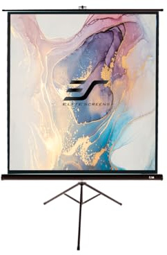 Elite Screens T100UWH Tripod Series Leinwand (Diagonal 254 cm (100 Zoll), Höhe 124,5 cm (49 Zoll), Breite 221 cm (87 Zoll), Format 16:9) schwarz