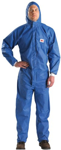 3M Protective Disposable Coveralls, Bulk Pack of 25, Hooded, Secondary Flame Spread-Resistant Treatment, SMS Based, Light Liquid Splash and Hazardous Dust Protection, Antistatic, Large, 4530-BLK-L