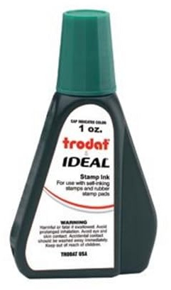 Self-Inking Stamp Ink - 1oz Refill Bottle- Green