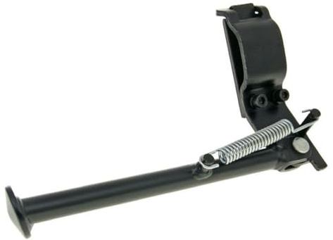 Schwarzer 220mm kurzer Seitenständer 1x, kompatibel mit Puch Maxi Mofa | Montage an originaler Schwinge, Länge 220 mm ab Mitte Befestigungsauge, Farbe Schwarz, Lieferumfang: 1x kurzer Seitenständer