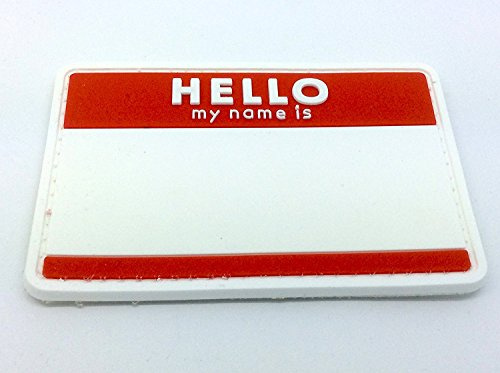Patch Nation Hello My Name is Namensschild Rot PVC Airsoft Paintball Klett Moral Flicken