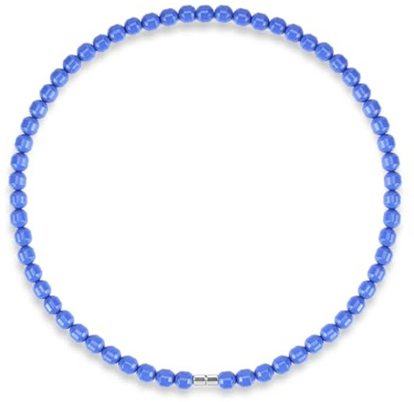 Power Ionics Halskette Blau - Turmalin Choker für Damen - Boho Schmuck mit Magnetverschluss - Handmade, passend für 50cm Größe, elastisch