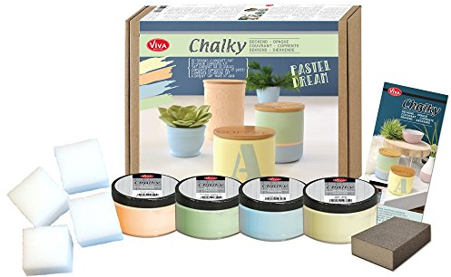 Viva Decor Chalky Vintage-Look Set (Pastel Dream 9-teilig) dekorative Lasuren - Vintage Kreidefarbe für Shabby Chic - Chalk Paint für Innen und Außen - Made in Germany