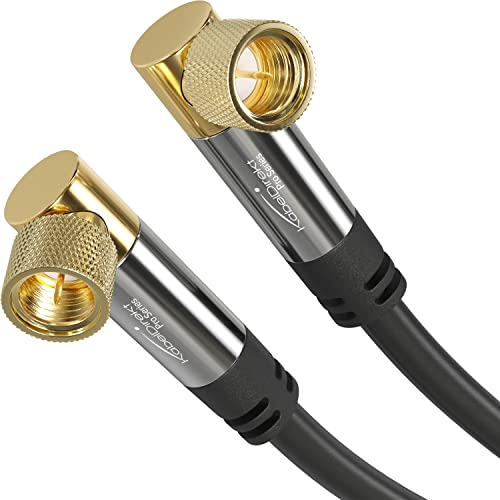 KabelDirekt – SAT Cable – Coaxial, Internet & Satellite TV/Aerial Cable, F-Connector – Designed in Germany – 90° angled – 7.5m (Radio, DVB-T2/DVB-C/DVB-S2 – black)