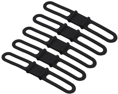VGEBY 5 Stücke Fahrrad Silikon Band, Mehrzweck Radfahren Fahrrad Silikon Festgurt Verband Lenker Halter für Taschenlampe Handy Navigation MP3 Wasserflasche