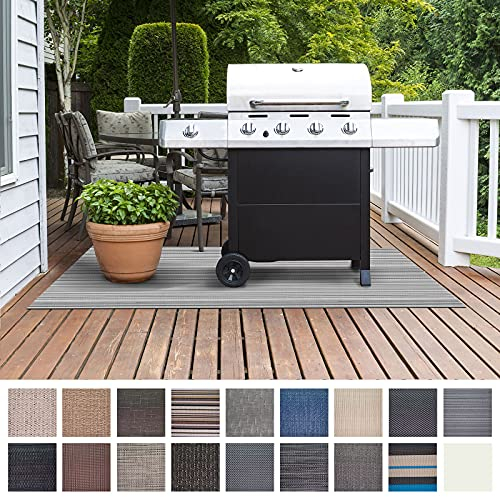 Floordirekt Grillmatte Bodenschutz Grillteppich, Grillunterlage, Grillschutzmatte für Gasgrill & Holzkohlegrill für Outdoor und Garten - Schwer entflammbar 90 x 120 cm Bologna