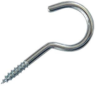 10X Schraubhaken 3.3x50 mm gebogen Holzgewinde galv. verzinkt 3.3 x 50 mm 10 Stück