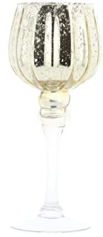 Nordstern Kerzenhalter auf Fuß Gold - Teelichthalter als weihnachtliche Deko - Ideal als Tischdeko - Ø 13 x 30 cm