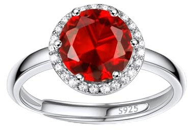 Bestyle Frauen Mondstein Ring Verstellbarer Kristall Ring Silber 925 für Damen Mädchen