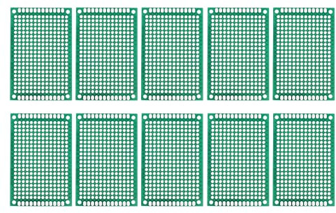 sourcing map 10 Stück PCB Board Einseitige Leiterplatten für Prototyping von Gedruckten Schaltungen Durchkontaktierte Löcher für DIY Löt Elektronikprojekte 40mmx60mm