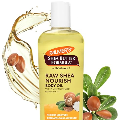 Palmer's Shea-Formula Raw Shea Body Oil with Vitamin E, Deep Moisturising Cream to Soothe and Care of Dry, Sensitive and Eczema-Prone Skin 241ml