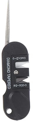 Agatige Affûteur de Couteaux de Poche, Portable en Acier Au Tungstène Mini Outil D'affûtage Couteaux Affûteur pour Couteaux Poche Outil Survie et Outil Aiguiseur Ciseaux pour Camping Plein Air
