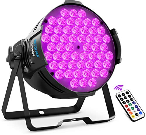 BETOPPER Stage Light 54 * 3W RGB 3 in 1 LED Par Disco for Parties [Upgraded Version - Support Remote Control] Dj Lights Show, , Church, Party, Wedding, Concert, Club, Black, (LPC007R-1)