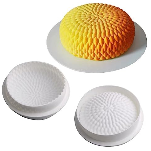 JS MOLD Mousse-Kuchenform,Große Santa Ana Blumenkuchen-Silikonform，Silikon Kuchenform Backform Kuchenbackform,Backform in Blumenform,Silikon Runde Kuchenform