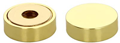 spegelskruvar, krom skruvar, krom skruvar 18 mm/0,71 spegel med skruvlock i rostfritt stål for dekorativ spegel och skylt-/reklambeslag, guld ljus yta 4PCS (storlek: 14 mm) (Size : 16mm)