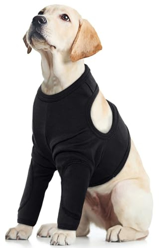 Tutore Zampe Anteriori Cani, Manicotto Recupero Ginocchiere Protezione Bendaggi Gomito Body Post Operatorio (Nero, L)