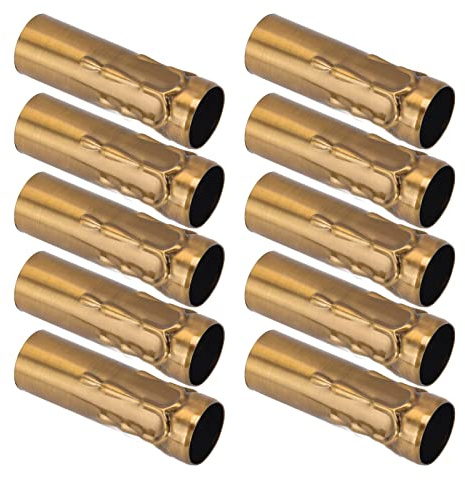 Ejoyous 10 Stück Kerzenhülsen, Hülsen für Kronleuchter Kerzenabdeckung Kerze Lampenschirm E14 Metallrohr für Kerzenlampenhalter Wandleuchten Lampen Pendelleuchten (Gold und alte Bronze)