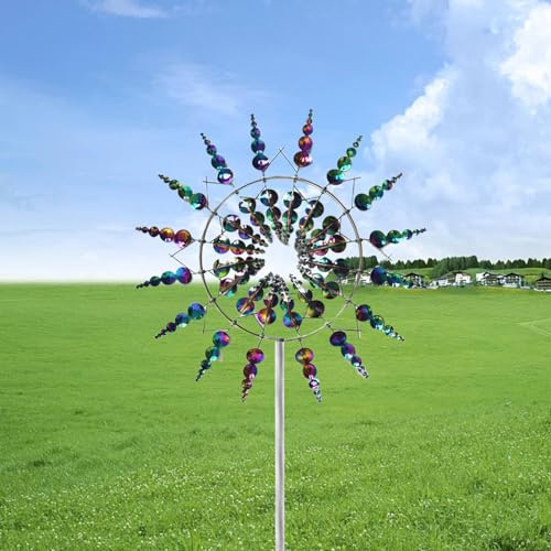 Einzigartige Windmühle Aus Metall - Metall Windmühle - Windspiel Magische Windmühle - Windspinner Spinner Skulpturen Windfänger - Outdoor Dekoration Für Patio Rasen Garten Dekoration Ornament