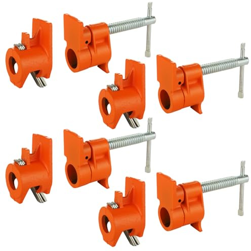 YOUNTHYE 4PCS 1/2 Pipe Clamps for Woodworking Heavy Duty Wood Gluing Pipe Clamp Set Cast Iorn Pipe Clamp for 1/2 inch Pipe