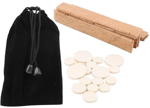 1 Set di Kit di Accessori per Cuscinetti per Bocchino per Clarinetto, 17 Cuscinetti per Fori Sonori e 10 Fogli di Sughero in Legno con 1 Custodia