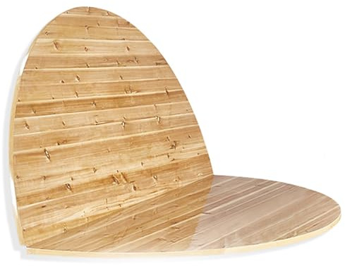 Großer Gartentisch Klappbar Holz Rund Wetterfest Platzsparende Runde Arbeitsplatte Keine Beine Multifunktionaler Runde Klapptische für Drinnen Draußen(140cm/55in)