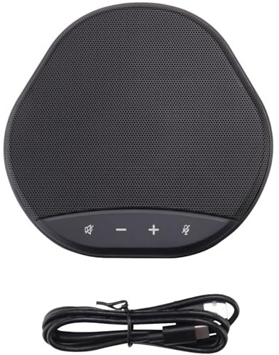 Tixqeaif Microfono per Conferenze USB Altoparlante 360° Pickup Vocale Omnidirezionale Microfono per Computer per PC, Riduzione del Rumore Home Office