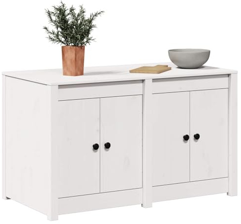 vidaXL Küchenschrank MEPPEL Weiß 106 x 55 x 64 cm Massivholz Kiefer | Genug Platz für deine Sachen, Stabil für den täglichen Gebrauch, Chic und minimalistisch
