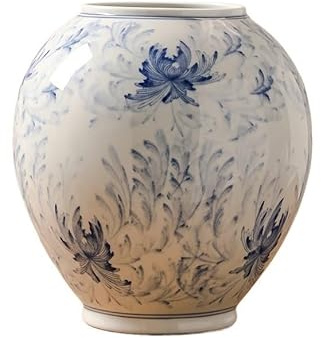YHxFlux Pots de Fleurs Bassin à orchidées en Porcelaine Bleue et Blanche de Luxe rétro Chinois de Grand Calibre, Bassin à Plantes en céramique Pots de Plantes