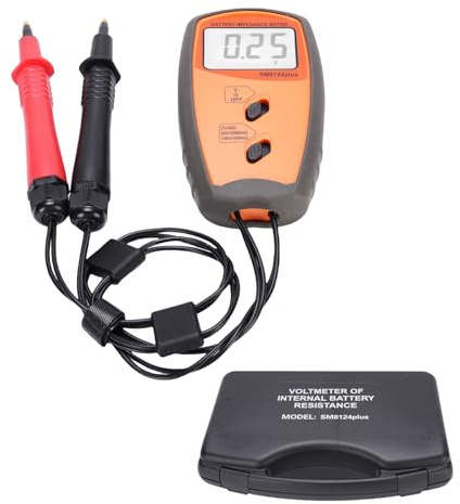 Hiraith Professional Battery Voltage & Internal Resist Tester - Portable LCD Display Meter for Automotive, EV, Phone Batteries, ABS Housing, with Storage Box