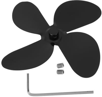 VICASKY Aluminium Ofenventilator Ersatz Rotorblätter Hitzebetriebener Kaminofen Lüfter Zubehör für Effiziente Wärmeverteilung und Leisen Betrieb