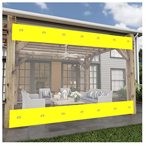 Tende trasparenti resistenti e impermeabili per patio, isolate in PVC morbido, vetro con occhielli, perfette per pergola e piscina (8 x 8 x 3 m)