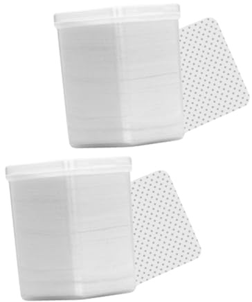 Cabilock 2 Cajas de 400 Toallitas de Limpieza para Pestañas y Esmalte, de Fibra Química de Color Claro, Forma Simple para Limpieza Profunda y Cuidado Facial