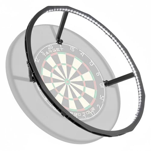Worshow 360° Dart Beleuchtung, 120 LEDs Dartscheibe Beleuchtung, Geeignet für Standard-Dartboards mit 45 cm Durchmesser, 12W Bnehmbar Dartboard Lighting System, Schnellinstallation, IP65 Wasserdicht