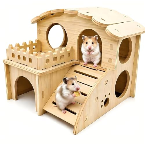 Fyhqwf 1 StüCk Meerschweinchen Haus – Vielseitiges Hamsterversteck | Erkundungstunnel，Geeignet FüR Kleine Haustiere Wie Zwerghamster, Degus, Kleine Haustiere Zubehör
